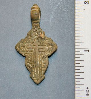Ancient Old Believer Bronze Cross Female (dec03) photo