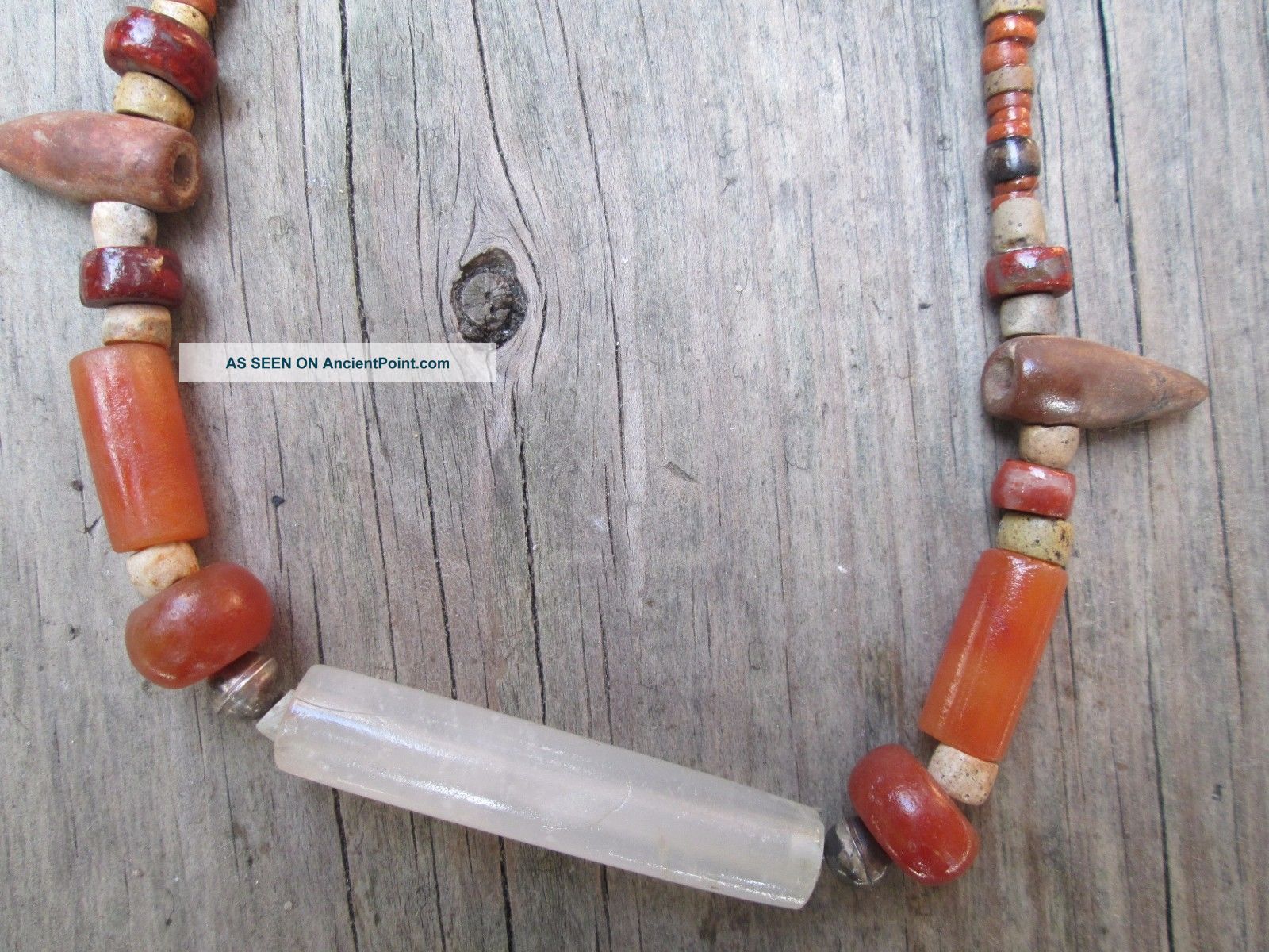 Precolumbian Colombia Tairona Native Indian Bead Quartz Carnelian Agate Necklace The Americas photo