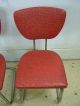 4 1950 ' S Diner Soda Shop Kitchen Chairs Chrome Vinyl Mid Century Red 1900-1950 photo 3