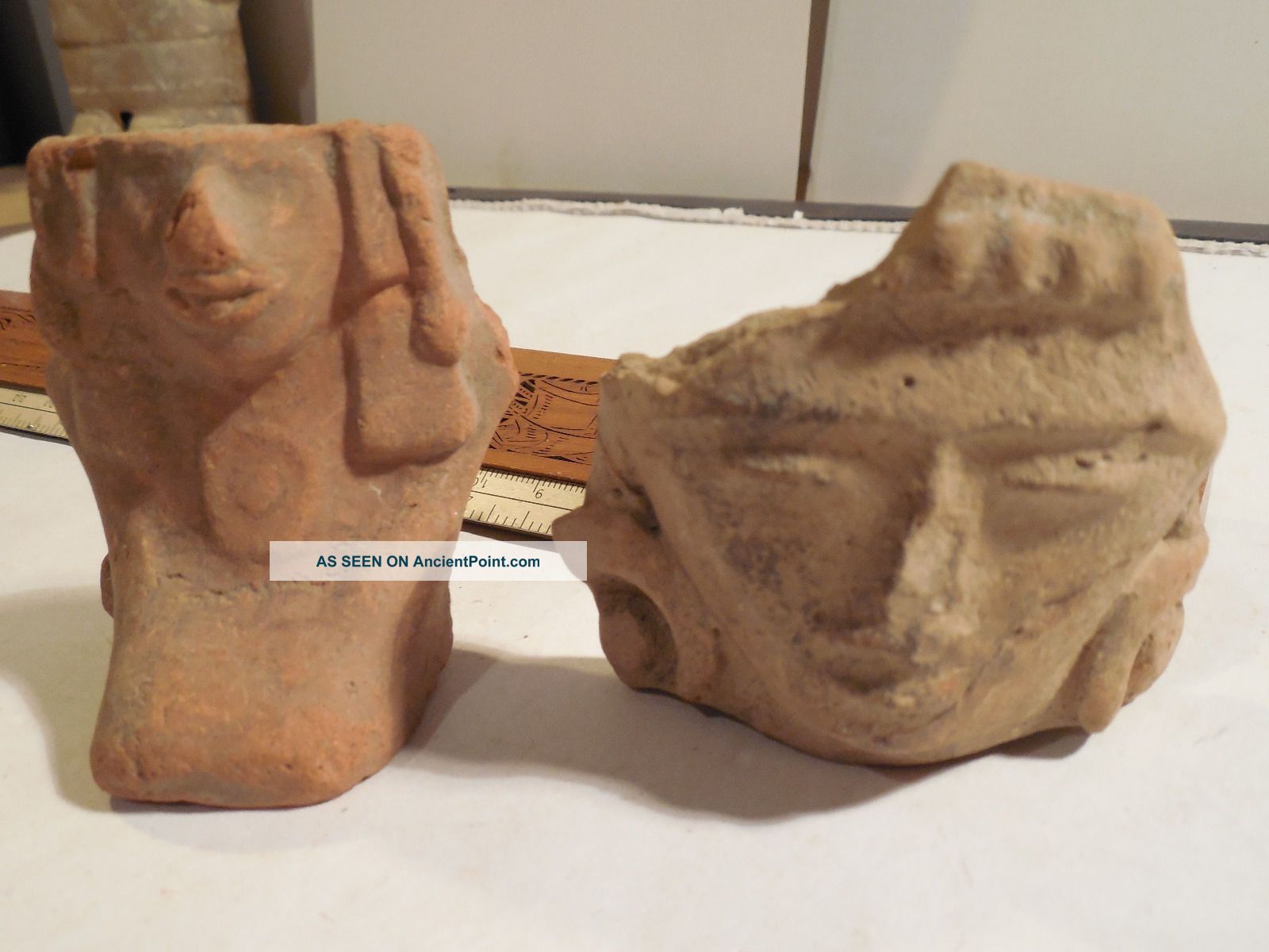 2 Mayan Ancient Artifacts Pre - Columbian Archaic Pottery Zapotec Olmec Aztec Nr The Americas photo