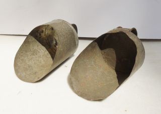 Antique Primitive Kitchenware 2 Small Tin Scoops Flour Sugar Coffee Dry Goods photo