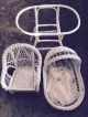 Vintage Large Wicker Doll Crib Bassinet With Chair Baby Cradles photo 1