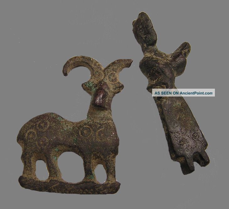 2 Ancient Authentic Luristan Bronze Figurials,  Nr Near Eastern photo