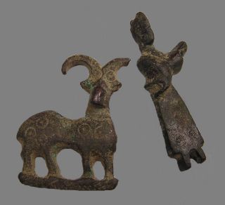 2 Ancient Authentic Luristan Bronze Figurials,  Nr photo