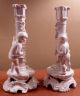 2 Sculptural White Bud Vases With Cherubs Or Putti,  Floral Garlands Vases photo 1