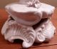 2 Sculptural White Bud Vases With Cherubs Or Putti,  Floral Garlands Vases photo 7