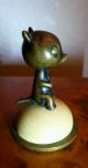 Estate Old Hagenauer Bronze Cat On A Plinth Bosse Baller Era Signed Austria Metalware photo 4