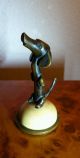 Estate Old Hagenauer Bronze Dachshund On Plinth Bosse Baller Era Signed Austria Metalware photo 1