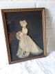 Antique Cloth Silhouette Simple Lace Dress Women Primitive Picture Fabric Framed Other Antique Home & Hearth photo 5