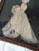 Antique Cloth Silhouette Simple Lace Dress Women Primitive Picture Fabric Framed Other Antique Home & Hearth photo 8