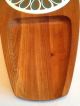 Vintage Mid - Century Modern Fred Press Wood Cheese Board Snack Tray Platter,  Knife Mid-Century Modernism photo 7