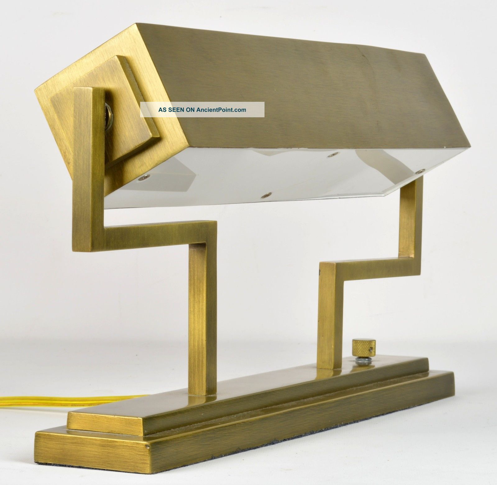 A Mid Century Modern Bauhaus Style Cubist Brass Finish Desk Bank