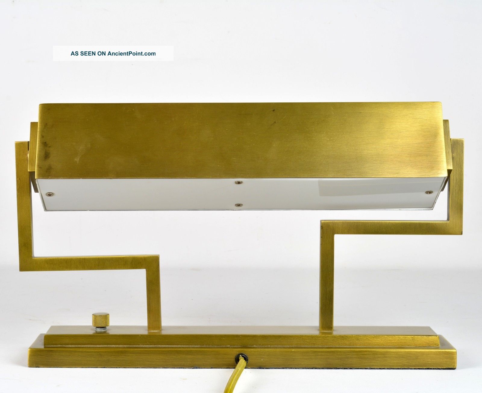 A Mid Century Modern Bauhaus Style Cubist Brass Finish Desk Bank