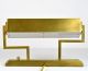 A Mid Century Modern Bauhaus Style Cubist Brass Finish Desk Bank Lamp,  Sharp Mid-Century Modernism photo 1