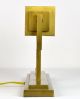 A Mid Century Modern Bauhaus Style Cubist Brass Finish Desk Bank Lamp,  Sharp Mid-Century Modernism photo 3