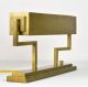 A Mid Century Modern Bauhaus Style Cubist Brass Finish Desk Bank Lamp,  Sharp Mid-Century Modernism photo 4