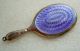 Antique Birmingham C&n Sterling Purple Guilloche Enamel Chatelaine Hand Mirror Other Antique Sterling Silver photo 2