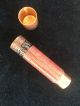 Antique Copper Cloisonne Lipstick Case Matchstick Toothpick Holder Enameled Metalware photo 2
