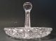 American Brilliant Rare Ohio Cut Glass Antique Fern Stick Dish Handled Bowl Abp Bowls photo 3