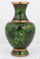 Vintage/antique Small Chinese Cloisonne Enamel Vase Green Flowers 2 Vases photo 1