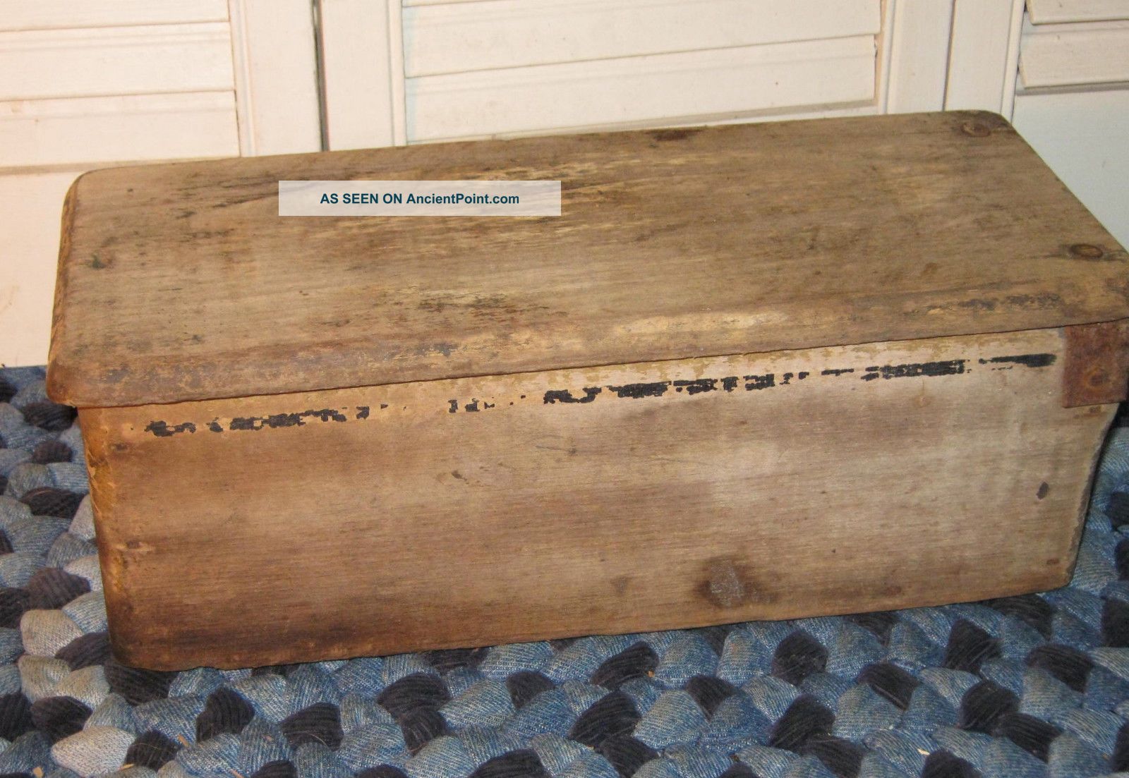Antique Wooden Candle Box Old Dry Red Paint All Early Make - Do Cupboard Primitives photo