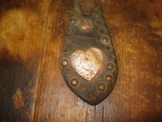 Primitives 18th Early 19th Century Heart Decorated Harness Decoration photo