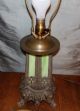 Vintage P&h Art Deco/arts & Crafts Green Slag Glass Table Lamp With Lighted Base Lamps photo 8