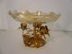 Vintage Hollywood Regency Italian Gold Roses Glass Dish Compote Compotes photo 9