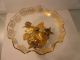 Vintage Hollywood Regency Italian Gold Roses Glass Dish Compote Compotes photo 4