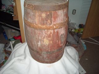 Antique Small Old Wood Wine Beer Whiskey Barrel Keg Steel Bands A Real Beauty photo