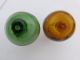 Two Japanese Glass Float - One Deformed Green Fishing Nets & Floats photo 1