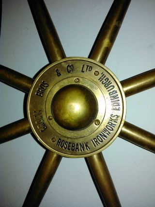Vintage Brass Ships Steering Wheel Brown Bros & Co.  Ltd Rosebank Ironworks - Nr photo