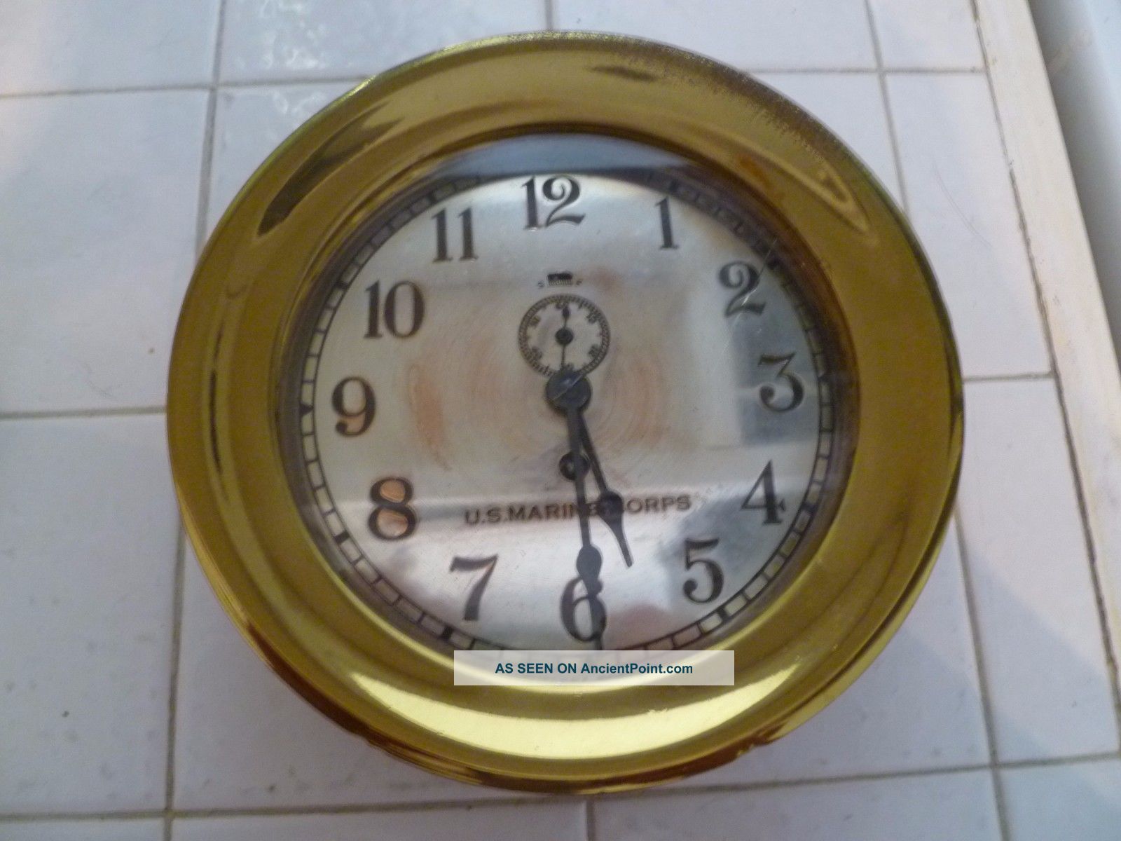 Rare Vintage Wwii 1937 Chelsea U. S. Marine Corps Brass Ship Clock Key