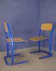 Vintage Industrial School Dining Chairs Metal Plywood 60s 70s 80s 1900-1950 photo 1
