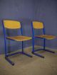 Vintage Industrial School Dining Chairs Metal Plywood 60s 70s 80s 1900-1950 photo 2