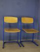 Vintage Industrial School Dining Chairs Metal Plywood 60s 70s 80s 1900-1950 photo 3