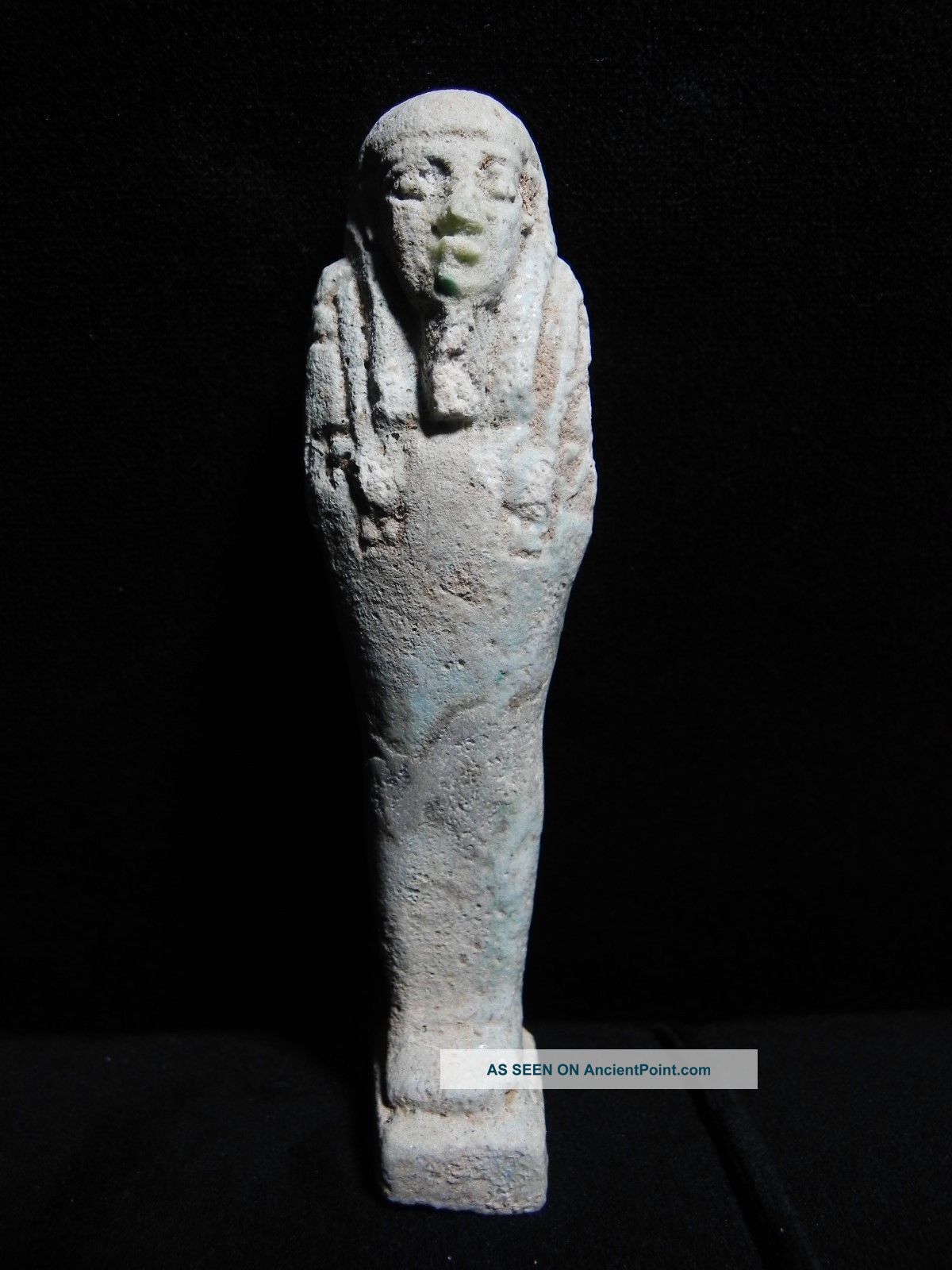 Zurqieh - Vc32 - 100 Guaranteed Authentic - Ancient Faience Ushabti,  600 B.  C Egyptian photo