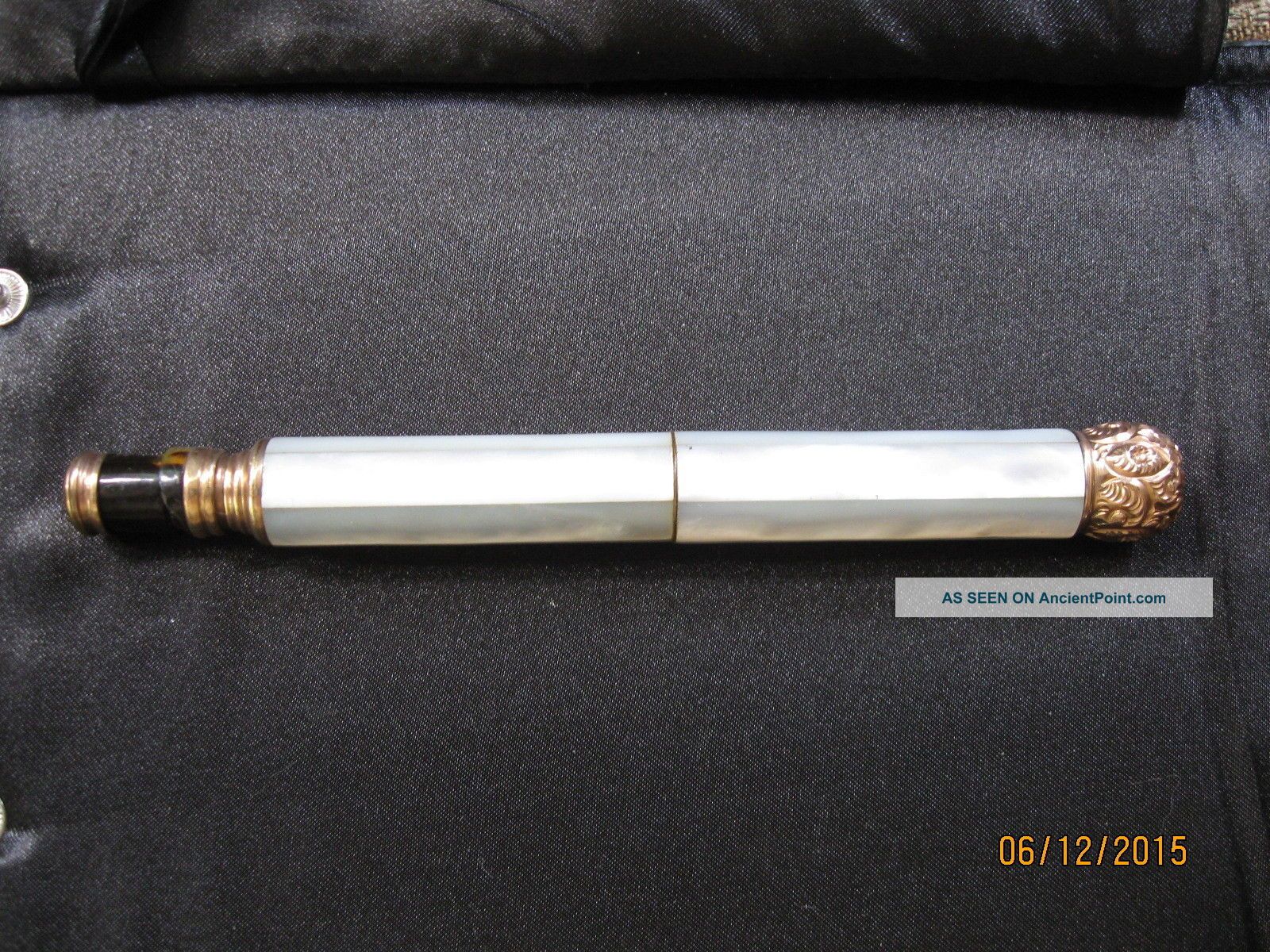 Mother Of Pearl Opera Glass Holder Telescoping Vintage Optical photo