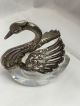 Lovely Solid Silver And Glass Swan Table Decoration/salt Circa 1930 Other Antique Sterling Silver photo 4
