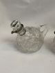 Charming Cut Glass Silver Topped Oil Vinegar Bottles.  Birmingham 1935 Other Antique Sterling Silver photo 1