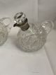 Charming Cut Glass Silver Topped Oil Vinegar Bottles.  Birmingham 1935 Other Antique Sterling Silver photo 2