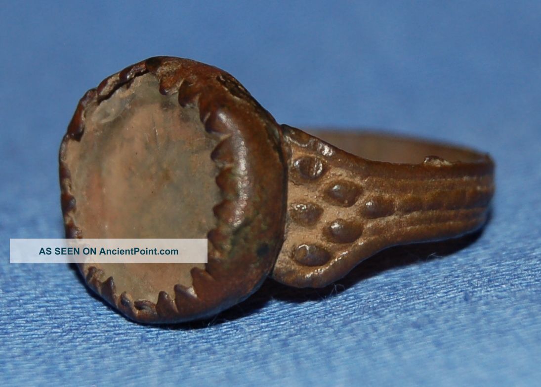 Medieval Ring With Clear Glass - Circa 1400 Ad - Detecting Find British photo