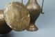 Pair Antique Brass Twin Vases Urns With Cobra Snake Handles India 19th C.  Signed India photo 6