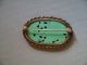 Antique Chinese Carved Natural Turquoise Blossom Brooch In Silver Setting Necklaces & Pendants photo 2