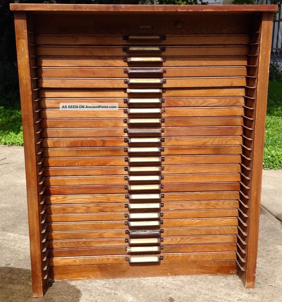 Vintage Hamilton 24 Drawer Printers Type Chest/case 1930 ' S Shadowboxes Binding, Embossing & Printing photo