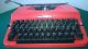 Vintage 70 ' S Typewriter Neckermann Brilliant In Red With Case Good Typewriters photo 1