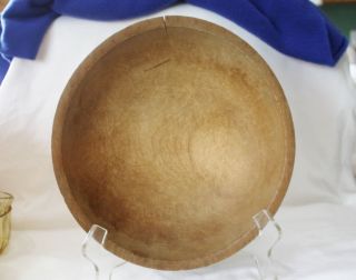 Antique Primitive Wooden Dough Bowl 11,  Inches photo