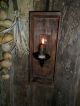 Primitive Early Look Lantern,  Farmhouse Wall Box Candle Holder,  Candle Stub Primitives photo 3