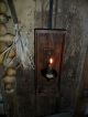 Primitive Early Look Lantern,  Farmhouse Wall Box Candle Holder,  Candle Stub Primitives photo 4