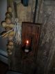 Primitive Early Look Lantern,  Farmhouse Wall Box Candle Holder,  Candle Stub Primitives photo 5